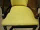 Pair Of Yellow Vintage French Hollywood Regency Club Chairs Cane Backing Post-1950 photo 4