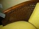 Pair Of Yellow Vintage French Hollywood Regency Club Chairs Cane Backing Post-1950 photo 6