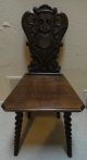 Pair Of Solid Oak Carved Back Hall Chairs With Graduated Barley Twist Legs 1800-1899 photo 1