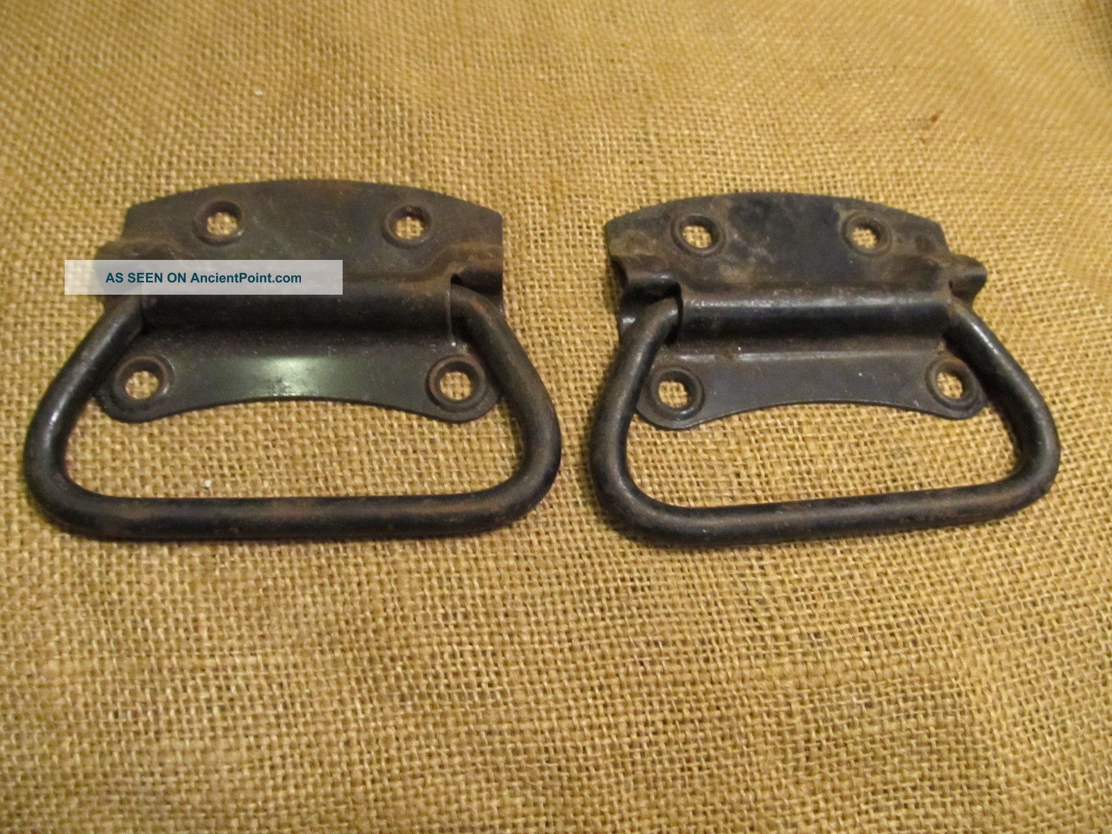 2 Matching Solid Iron Heavy Thick Trunk Handles 5 
