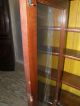 Antique 2 Door Bookcase Cabinet With Wavy Glass Unknown photo 7