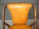 Vintage Danish Mid Century Diningroom Table 4 Orange Swivel Chairs Bamboo Rattan Post-1950 photo 7