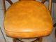 Vintage Danish Mid Century Diningroom Table 4 Orange Swivel Chairs Bamboo Rattan Post-1950 photo 8
