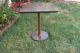 Vtgt Round End Side Lamp Nightstand Eames Formica Foux Wood Grain Tulip Table Post-1950 photo 3