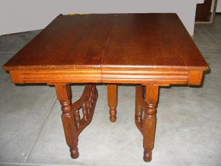 Vintage Victorian Style Dining Room Table Spindle Feet Desk photo