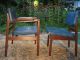 4 Modern Mid Century Teak Walnut Chairs Set 2 Arm 2 Single 9 Available Post-1950 photo 5