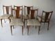 Mid Century Modern 6 Dinning Chairs Brass Burled Wood Paul Mccobb Vintage Era Post-1950 photo 9