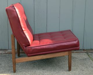 Mid Century Modern Florence Knoll Armless Chair 51w Walnut Frame Jens Risom photo