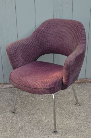 Mid Century Modern Knoll Side Arm Chair Vintages Eames Design Bent Metal Legs photo