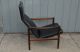Mid - Century Modern Danish Rosewood And Leather Lounge Chair Black Vintage Eames Post-1950 photo 2