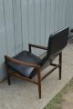 Mid - Century Modern Danish Rosewood And Leather Lounge Chair Black Vintage Eames Post-1950 photo 3