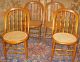 Antique Victorian Maple Bowback Dining Chairs Caned 4 1800-1899 photo 3