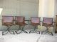 Four Wrought Iron Dining Chairs Spanish Influence Mid Century Modern Brown Vinyl Post-1950 photo 2