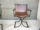 Four Wrought Iron Dining Chairs Spanish Influence Mid Century Modern Brown Vinyl Post-1950 photo 5