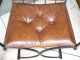 Four Wrought Iron Dining Chairs Spanish Influence Mid Century Modern Brown Vinyl Post-1950 photo 8