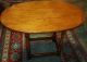 18th Century Queen Anne Stretcher Base Tavern Table 1800-1899 photo 2