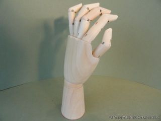 Articulated Carved Wooden Left Hand Artist Mannequin Hand Fingers photo