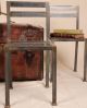 Pair Of French Industrial Chic Iron Weathered Antique Metal Modern Side Chairs Post-1950 photo 2