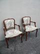 Pair Of Italian Carved Tapestry Side By Side Chairs By Maas Brothers 2359 Post-1950 photo 3