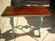 Vintage Entry Table Hand Painted Turquoise & Gold Art Deco Key Table Sofa Table Post-1950 photo 1