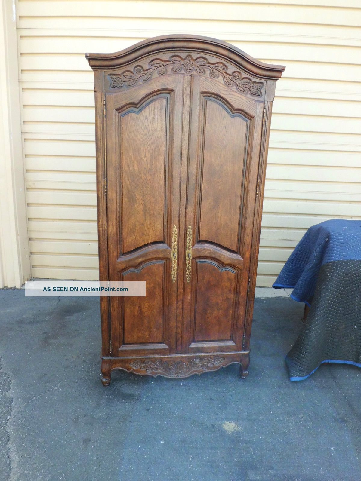 50595 Hickory Furniture French Country Wardrobe High Chest Dresser Post-1950 photo