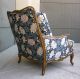 Vintage French Country Arm Chair Ornate Carved Wood Down Cushions Provincial Post-1950 photo 2