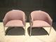 Pair Of Vintage Mid Century Modern Chrome Accent Club Chairs With Mauve Fabric Post-1950 photo 1