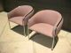 Pair Of Vintage Mid Century Modern Chrome Accent Club Chairs With Mauve Fabric Post-1950 photo 2