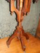 Fancy Antique Victorian Marble Top Lamp Table/plant Stand W/great Base 1800-1899 photo 3