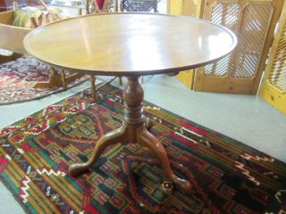 Early 1800 ' S Antique Tilt Top Table W Birdcage Base & Inlaid Top photo