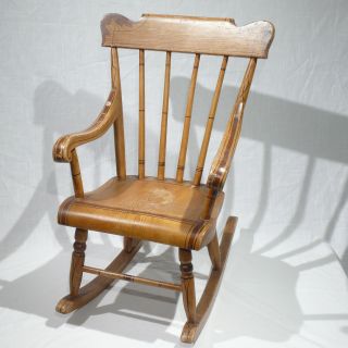 Antique Pennsylvania Child ' S Rocking Chair,  Grain Paint & Decoration photo