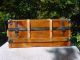 Antique Almosr Flat Top Trunk New Belts Low Boy Small Size Great Restoration Other photo 3