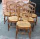 French Antique Louis Xv Walnut 6 Dining Chairs. 1800-1899 photo 3