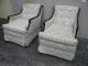 Pair Of Solid Mahogany Swan Chairs 1616 1900-1950 photo 2