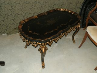 Wonderful Ornate Black/gilt Asian Coffee Table Glitz And Glamour photo