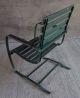 Vtg Green Outdoor/patio Spring Arm Chair W/ Metal Frame & Wood Slats Post-1950 photo 1