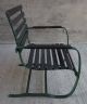 Vtg Green Outdoor/patio Spring Arm Chair W/ Metal Frame & Wood Slats Post-1950 photo 5