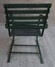 Vtg Green Outdoor/patio Spring Arm Chair W/ Metal Frame & Wood Slats Post-1950 photo 6