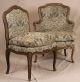 Pair Of Louis Xv French Associated Side & Arm Painted Carved Antique Chairs 1800-1899 photo 1