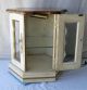 Small Lighted Curio Cabinet Table French Traditional White/gold Hexagonal Walnut Post-1950 photo 1