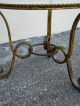 Mid - Century French Round Iron And Gold - Finish Glass Top Coffee Table 2084 Post-1950 photo 9