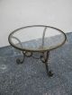 Mid - Century French Round Iron And Gold - Finish Glass Top Coffee Table 2084 Post-1950 photo 1