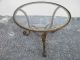 Mid - Century French Round Iron And Gold - Finish Glass Top Coffee Table 2084 Post-1950 photo 3