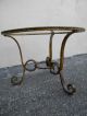 Mid - Century French Round Iron And Gold - Finish Glass Top Coffee Table 2084 Post-1950 photo 5