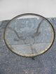 Mid - Century French Round Iron And Gold - Finish Glass Top Coffee Table 2084 Post-1950 photo 6