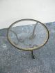Mid - Century French Round Iron And Gold - Finish Glass Top Coffee Table 2084 Post-1950 photo 7
