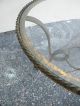 Mid - Century French Round Iron And Gold - Finish Glass Top Coffee Table 2084 Post-1950 photo 8