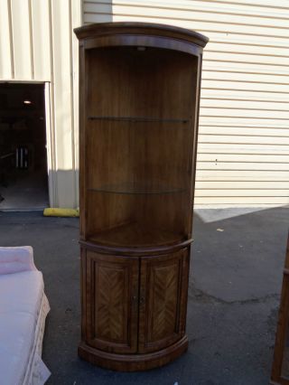 49562 Burled Corner Curio Cabinet With Light American Furniture photo