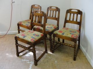 4 Antique Maple Cottage Side Dining Chairs photo