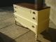 Antique Chic Shabby Dresser Buffet Distressed French Country Cottage Creme Color 1900-1950 photo 3